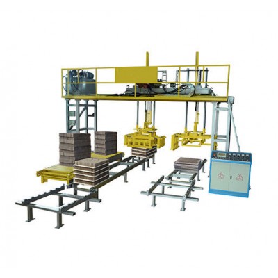 Fully automatic simple hollow solid  brick block cuber palletizing packing machine system